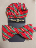 Bow Tie "Scottish"- Red and Green Tartan Plaid Bowtie and Pocket Square SET - Silk Bow Tie for Men - Hand Made in USA