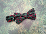 Bow Tie "Christmas Wreath" - Cotton Pre-tied Boy Bow Tie - Hand Made in USA