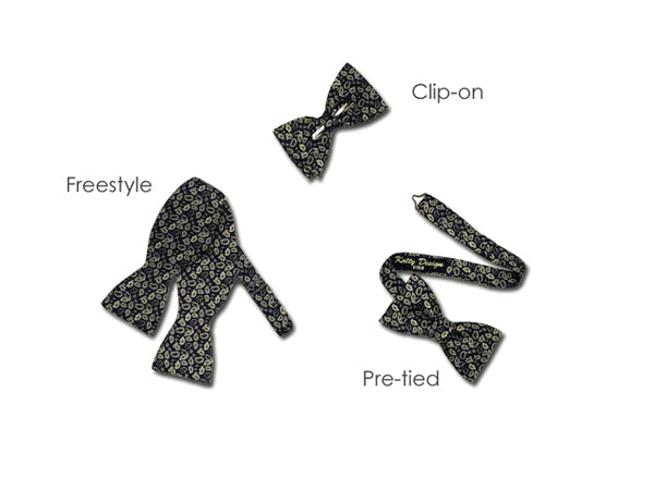 1pc Women's Fox & Music Note Pattern Black College Style Bow Tie