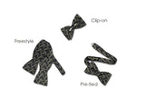 Bow tie styles. Freestyle, Pre-tied and Clip-on.