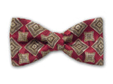 Burgundy silk men's bow tie.