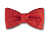 Red silk bow ties for infant, boy and youth.