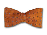 Orange and black bow tie. Silk bow tie for men.