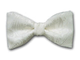 White Classy Bow Tie. Tuxedo Silk Bow Tie.