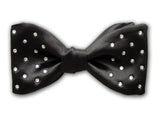 Black Silk Bow Tie with Swarovski Crystals. Formal Unique Bow Tie.