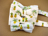 Boys Bow Tie "Palm Tree & Pineapple"- Bow Ties for Infant, Boys and Youth - Hand Made in USA