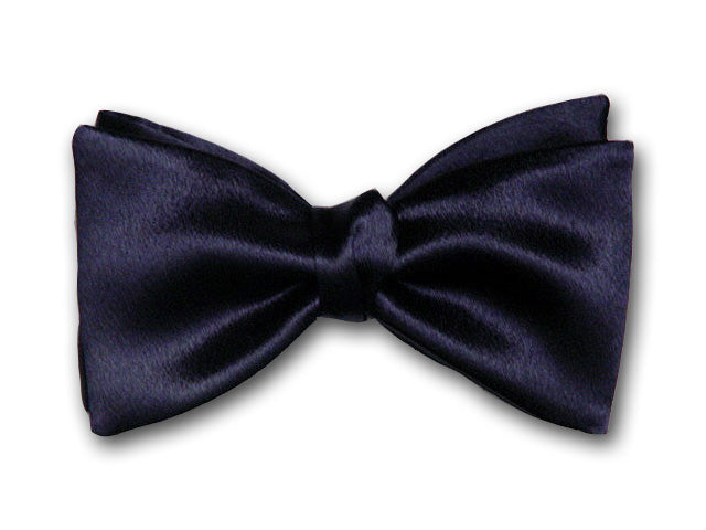 SILK OTTOMAN BOW TIE - Navy blue