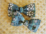 Hawaiian flower an sea turtle bow tie.