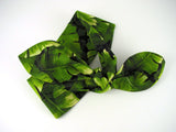 Banana Leaf Headband. Green, black and cream headband.