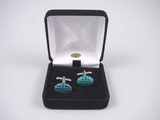 Malachite Cufflinks - Natural Gemstone Cuff Links - Hand Made in USA