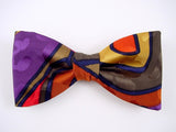 Hand Painted Men's Silk Bow Tie. Unique Bowtie.
