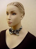 Women's Bow Tie - Black and White Women's Neckwear - Female Neckwear Accessory- Hand Made in USA