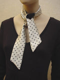 Lady Reversible Tie - Silk Skinny Scarf - Women's Neckwear - Hand Made in USA