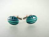Malachite Cufflinks - Natural Gemstone Cuff Links - Hand Made in USA