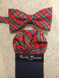 Bow Tie "Christmas plaid"- Silk Bow Tie for Men - Hand Made in USA