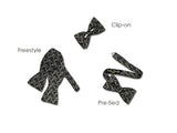 Black Bow Tie "Swarovski Crystals"-Stylish Silk Bowtie-Hand Made in USA
