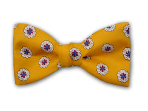 Yellow Bow Tie with White Flower.
