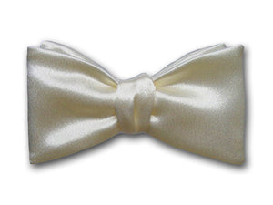 Solid Ivory Silk Bow Tie. Formal Bowtie for Men.