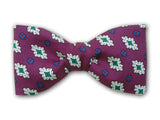  Purple bow tie with green, white, blue, and red. Men's accessory. 