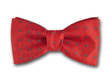 Red bow tie for men. Pure silk patterned bowtie.