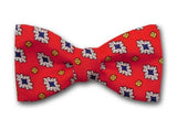 Red Bow Tie "Summertime"- Pure Silk Bowtie - Fine Men's Accessory - Hand made in USA
