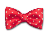 Stylish Bow Tie "Red Polka" - Fine Silk Men's Accessory - Hand Made in USA
