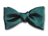 Solid Green Silk Bow Tie.