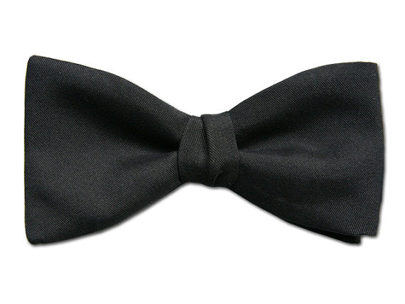 Formal Solid Black Bow Tie. Tuxedo Bow Tie.