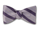 Navy and Blue Striped Bow Tie. Woven Silk Bowties.