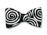 Bow Tie "Swirl" - Black & White Silk Bowtie - Designer Men's Accessory - Made in USA