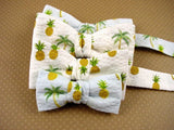 Boys Bow Tie "Palm Tree & Pineapple"- Bow Ties for Infant, Boys and Youth - Hand Made in USA