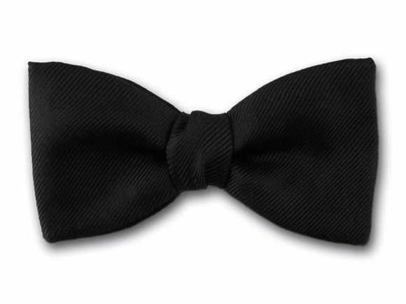 Solid Black SilkBow Tie. Formal Men's Accesory.