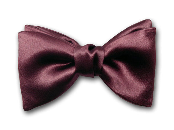 Burgundy Solid Bow Tie. Silk Bow Tie for Men. Formal Men's Accessory. 