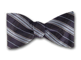 Nave and Blue Striped Silk Bow Ties.