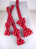 Kids Bow Tie "White Hibiscus on Red" - Bow Ties for Infant, Boys and Youth - Hand Made in USA