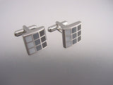 Grey Silver Cufflinks with Gradient Squares - Classic Men's Cufflinks -Stylish Accessory for Men