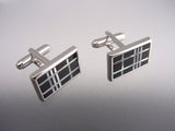 Onyx and Mother of Pearl Cufflinks - Natural Gemstone Cufflinks - Black and White Cufflinks