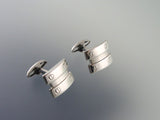 Silver Cufflinks with Screw Accents - Stainless Steel Cufflinks - Modern Men's Accessory