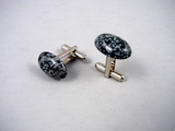 Natural Obsidian Cufflinks - Gemstone Men's Accessories - Hand made in USA