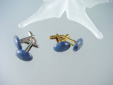 Denim Lapis Lazuli Cufflinks - Natural Blue Gemstone Cuffliks - Hand Made in USA