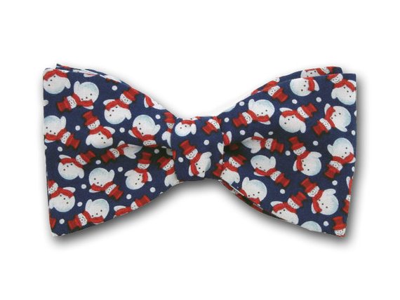 Blue Holiday Bow Tie. 