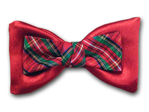Christmas Red Bow Tie. Holiday Men's Bow Tie.
