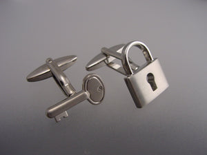 Key and Padlock Cufflinks - Novelty Cufflinks - Original Men's Cuff Links