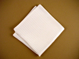 White Pocket Square "Grandiose" - Pure Silk Handkerchief - Hand Made in USA