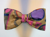 Hand Painted Men's Silk Bow Tie. One-of-a-Kind Bowtie.