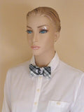 Women's Bow Tie - Black and White Women's Neckwear - Female Neckwear Accessory- Hand Made in USA