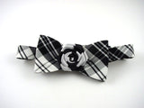 Women's Bow Tie - Black and White Women's Neckwear - Female Neckwear Accessory- Hand Made in USA