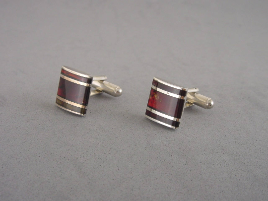 Baltic Amber Cufflinks and Sterling Silver. Natural Amber.