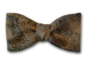 Bow Tie "Maple" - Brown Silk Men's Bowtie - Standard and Large Bow Ties - Made in USA